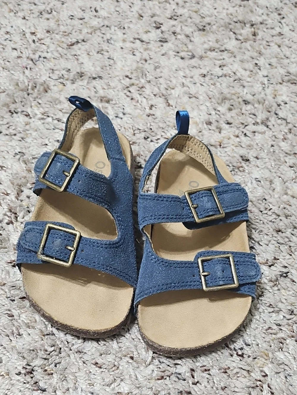 Kids Blue Suede Double-Buckle Sandals Osh Kosh Bgosh Never Worn